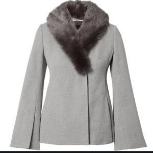 NWT Banana Republic Gray Fur Collar Jacket